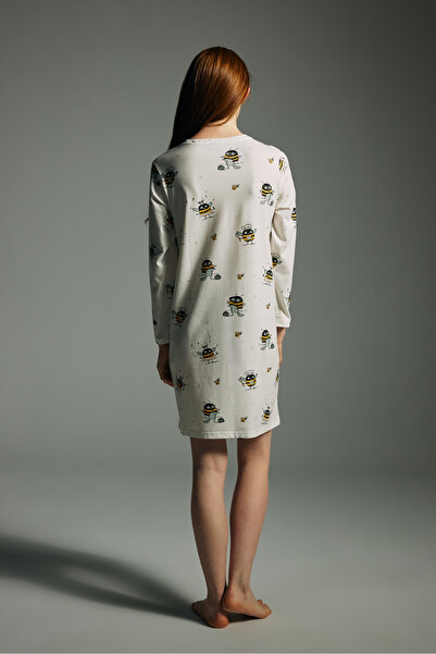 Hays Kadın Pamuklu Uzun Kollu Gecelik