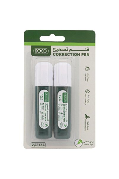 Roco قلم تصحيح بإطار معدني ورأس مستدير أبيض 1 مم