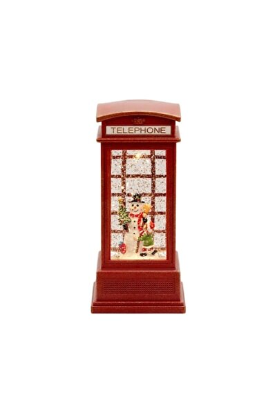 Top Marriage Premium LED Telephone Booth Lantern - Musical, Rotating Snow, USB/Battery