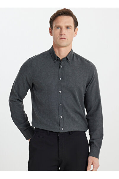 ALTINYILDIZ CLASSICS Altınyıldız ACE202510303 Antrasit Erkek Silim Fİt Par Dy Coul Gömlek