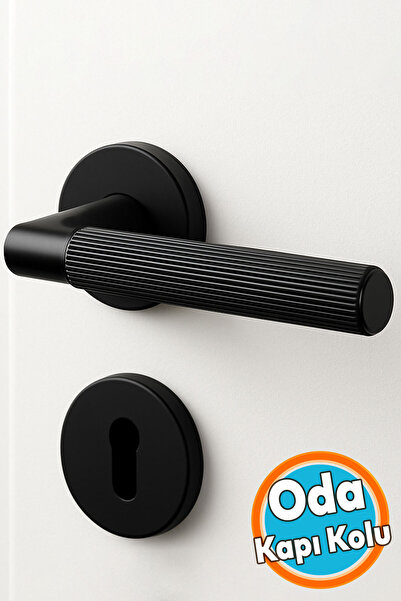 NZB Oda Tipi Kapı Kolu Rozetli Sağ Sol Uygun Modern İç Kapı Kilitli 1 Takım Ç...