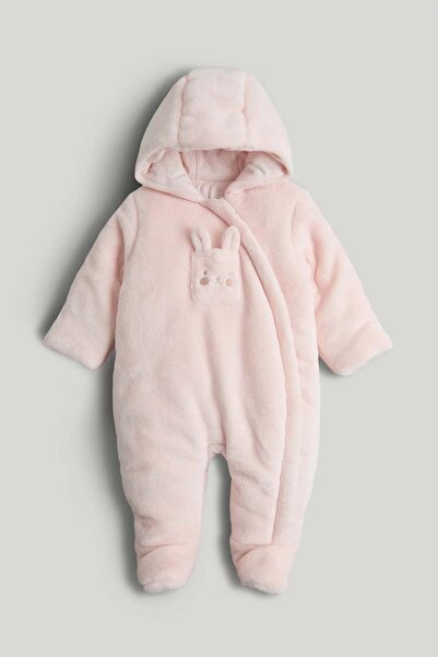 MOTHERCARE Pink Fluffy Pramsuit