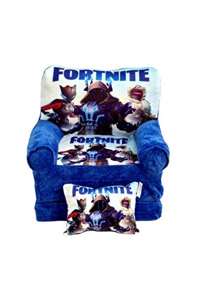 OEM Fotoliu extensibil din pluș, Fortnite, 120 cm, albastru - FPE-33