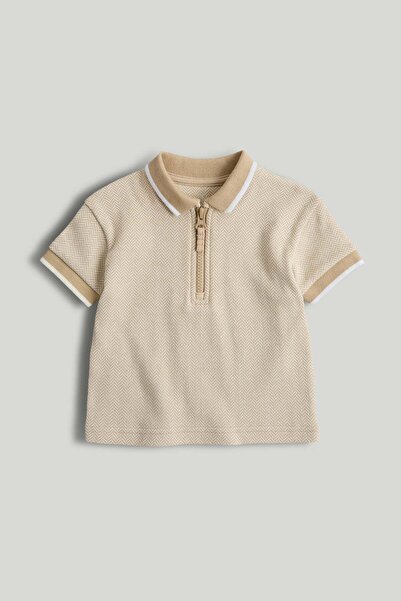 MOTHERCARE Stone Jacquard Polo Shirt