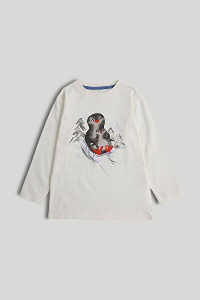 MOTHERCARE White Penguin Long-Sleeved T-Shirt