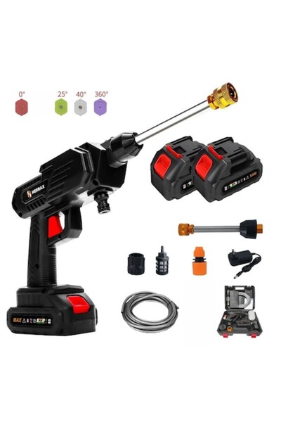 dalimag Aparat de spălat cu presiune fără fir HERRAX, 2 baterii de 1200 mAh, ...