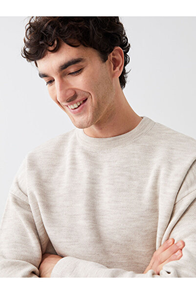 LC Waikiki Ανδρικό πλεκτό πουλόβερ με μακρυμάνικο λαιμόκοψη