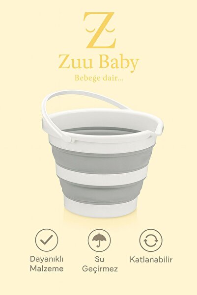 Zuu Baby Katlanır Kova Gri 12 Litre