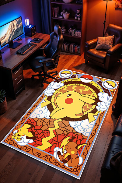 Charmbi Pokemon Desenli Kaymaz Taban Makinede Yıkanabilir Gaming Oyuncu Gamer...