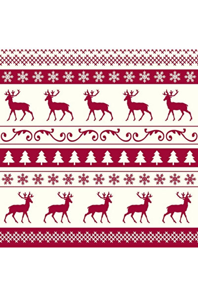 Mank Șervețele de masă festive Linclass - Basti (bordeaux-crem) / 40 x 40 cm / 50 buc