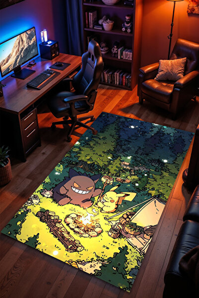 Charmbi Pokemon Desenli Kaymaz Taban Makinede Yıkanabilir Gaming Oyuncu Gamer...