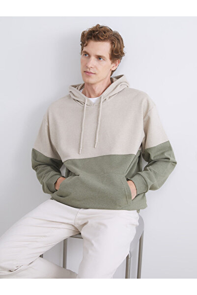 LC Waikiki Long Sleeve Color Blocked Men's Hoodie