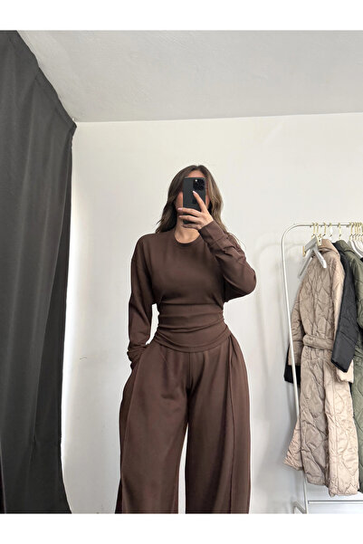 nona butik Σετ με κορδόνια Lisandra - Καφέ