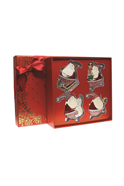 Gift Design Set cadou - 4 decorațiuni metalice cu Moș Crăciun