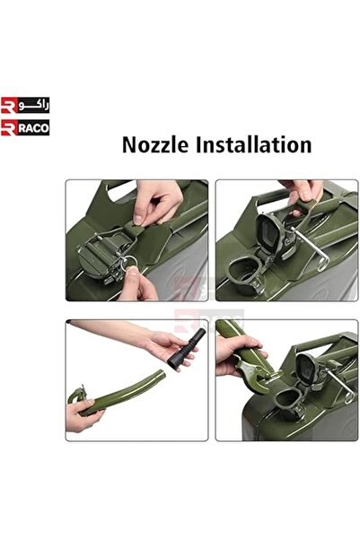 Raco Fuel Can for Gasoline, Diesel and Other Liquids Metal Jerry Can Green (5 L)