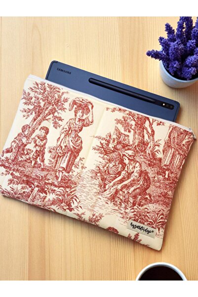 Ayza Stüdyo 13-14 İnç Macbook Uyumlu Kapitone Tablet & Laptop Kılıfı - Eski Zamanlar (34x25 cm)