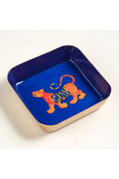 Zsa Zsa Zsu Nanpur Metal Dekoratif Tepsi 9x9x2 Cm Mavi