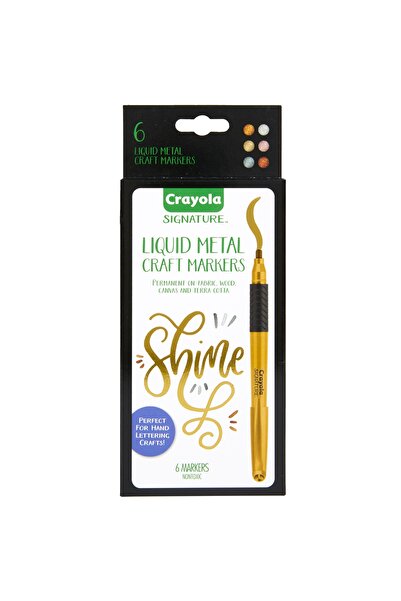 Crayola Signature Liquid Metal Craft Markers 6 Count