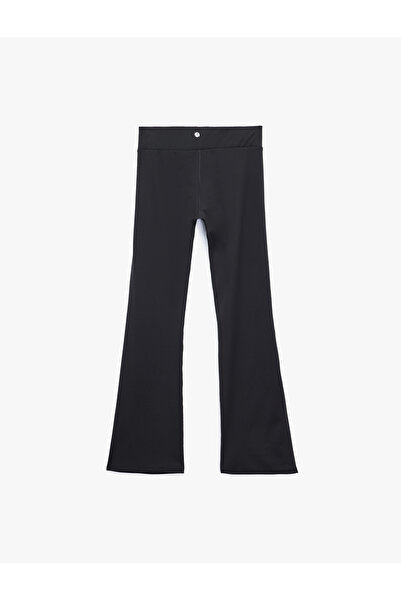 Koton Asymmetrical High Waist Slim Fit Flared Sports Leggings