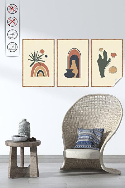 Akıllı Kağıt Statik Tutunma Özellikli Tablo - Poster Modern (Model- 2)