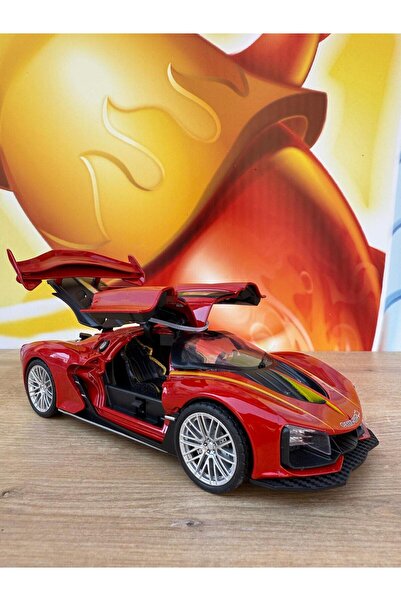 scntoys Hongqi S9 Red Model Car with Sound and Light Steam Emission Diecast Collectible Model Car