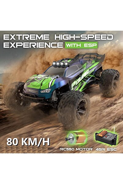 Brother Toys 80 KM/H Hız Yapan Süspansiyonlu Profesyonel Kumandalı Arazi Aracı Rock Crawler Servo Motor 46 Cm.