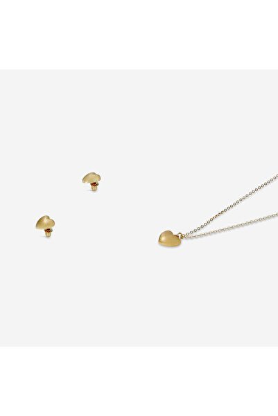 Flying Tiger Copenhagen Kalpli Altın Küpe ve Kolye Seti