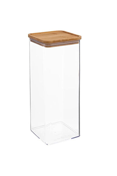5FiveSmart 5Five Eske square storage box 2L, bamboo lid, transparent PS
