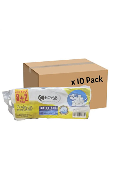 Kovar 400 Sheets 2 PLY Bulk 10 Pack Toilet Tissue Roll- 10 Roll
