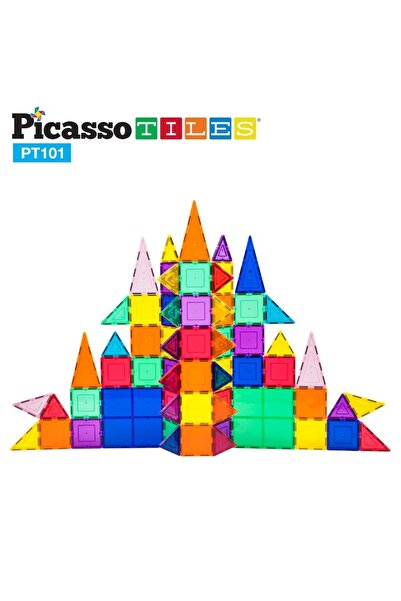 TACTIC Picasso Tiles Magnetic Construction Set, 101 Pieces