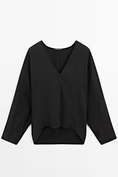 Massimo Dutti V yaka dökümlü bluz