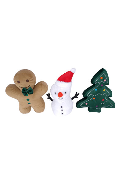 ROZİTOYS 3’lü Peluş Set – Kardan Adam, Kurabiye Adam ve Çam Ağacı Hediyelik Dekoratif Oyuncak