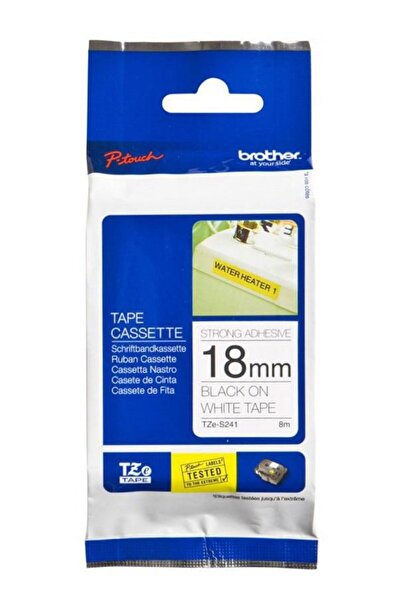 Other Bandă adezivă Brother negru pe alb 18 mm, TZES241