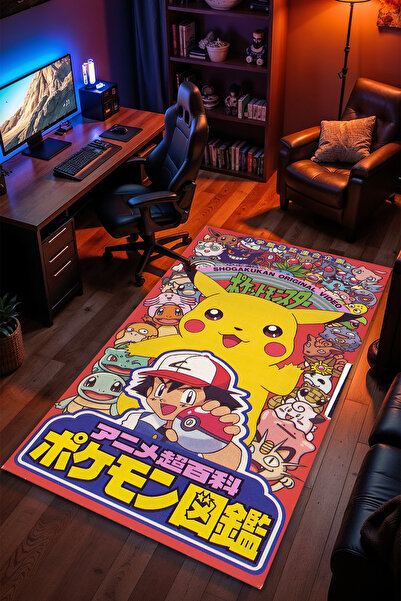 Charmbi Pokemon Desenli Kaymaz Taban Makinede Yıkanabilir Gaming Oyuncu Gamer...