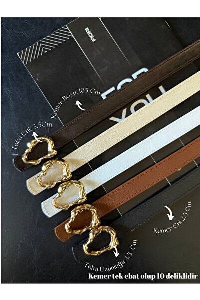 Fiori Curea subțire pentru femei cu cataramă cu tijă de design, 5 bucăți, cur...