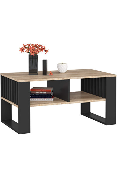 SERSIMO Masă de cafea ROCKFORD, cu blat din PAL, 92x53x45 cm, stejar Sonoma ș...