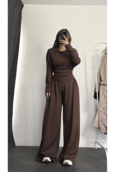 nona butik Σετ με κορδόνια Lisandra - Καφέ