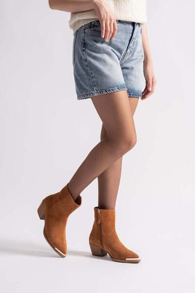 Louis Cardy Medna Tan Suede Leather Women's Boots