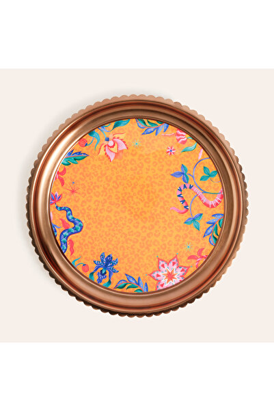 Zsa Zsa Zsu Nanpur Metal Dekoratif Tepsi 19x19x10 Cm Sarı