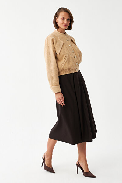 NAGRADA Dokulu Bomber Ceket BEJ