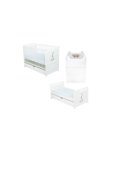 Babyneeds Set mobilier pentru copii, BabyNeeds: Patut multifunctional din lem...