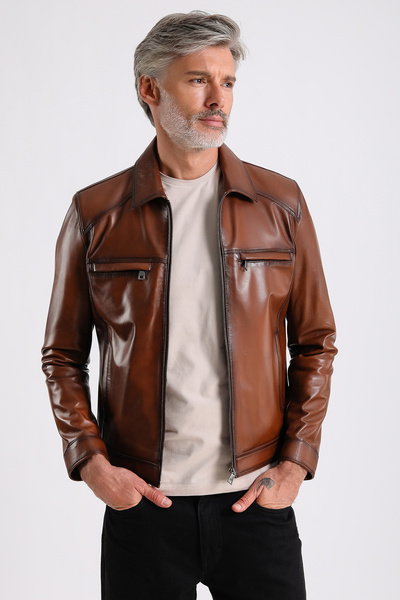 MQ Leather Maroquın Leather Virgina Men's Leather Coat