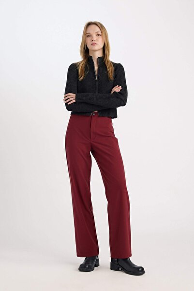 DeFacto High Waist Wide Leg Basic Pants - E1043Ax24Wn