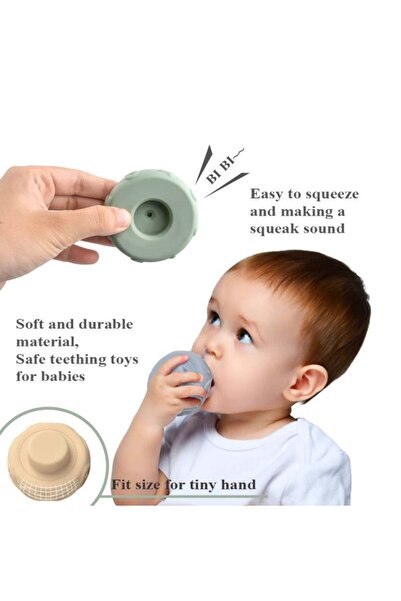 COOYA 8pcs Soft Building Blocks, Baby Stacking and Nesting Toys, Silicone Stacking Rings Toy Stacker, Natu