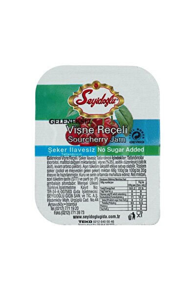 Seyidoğlu Diyabetik Vişne Reçeli 20 gr x100 Adet