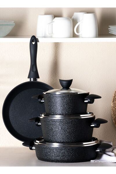 Madame Coco Opus Titanium 7 Piece Cookware Set Black 1Ktncr0309150
