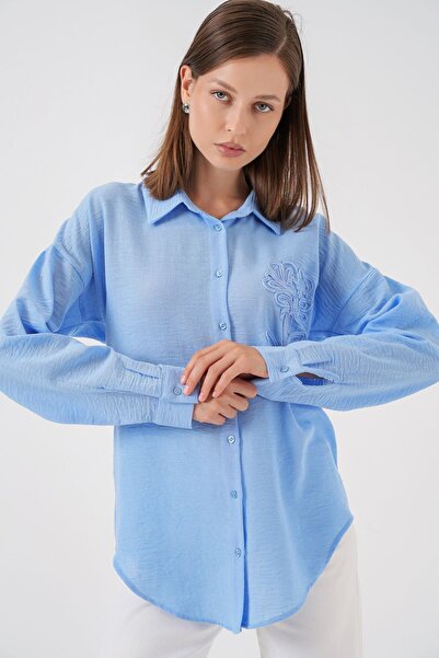 Hiccup Bdart Buttoned Embroidered Long Sleeve Shirt