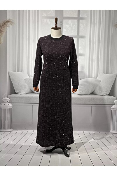 HESNA Caviar Print Stylish Stone Embroidered Quality Mother Evening Dress
