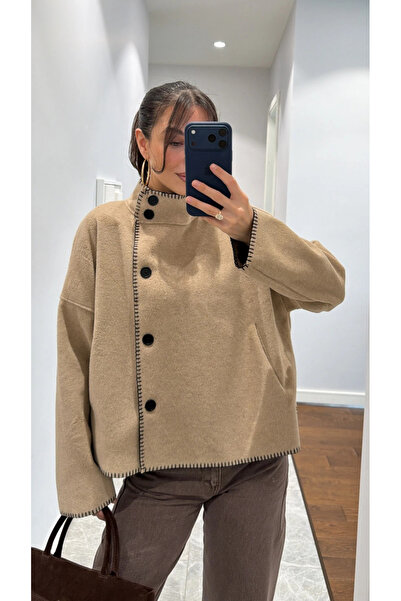 My Blog Beige Jacke mit Nahtdetails - 85165