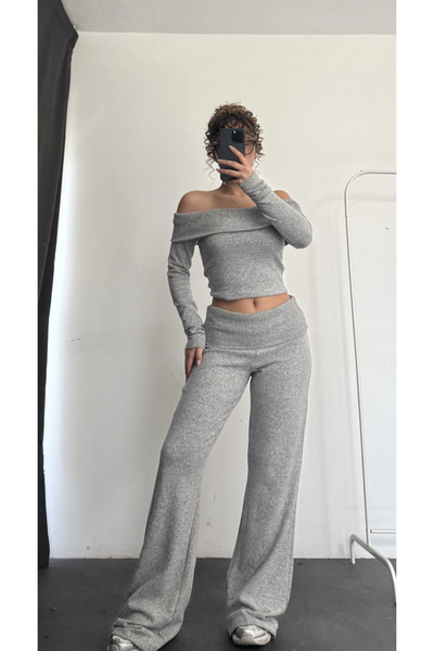 nona butik Sarah Yumoş Set - Gray
